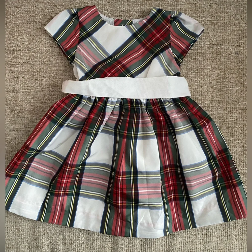 Ralph Lauren Baby Plaid Holiday Christmas Dress with Bow 6 Months